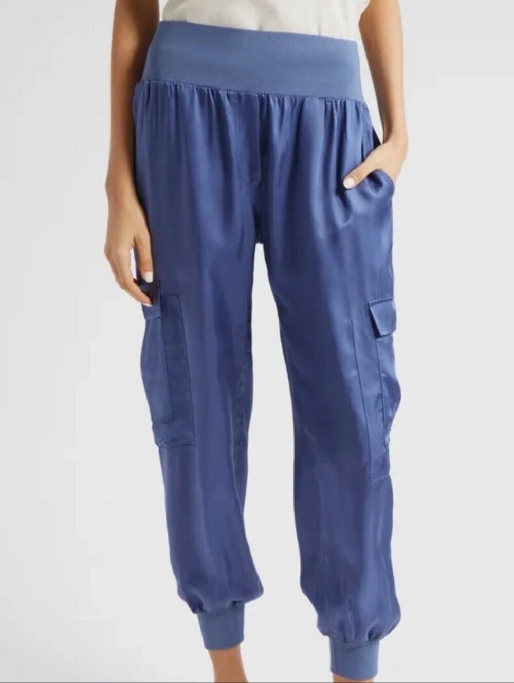 Women's Blue Cargo Jogger Pants